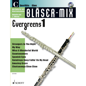 Bläser-Mix Evergreens 1 Querflöte/Oboe (C-Stimme) + CD - ED 9194